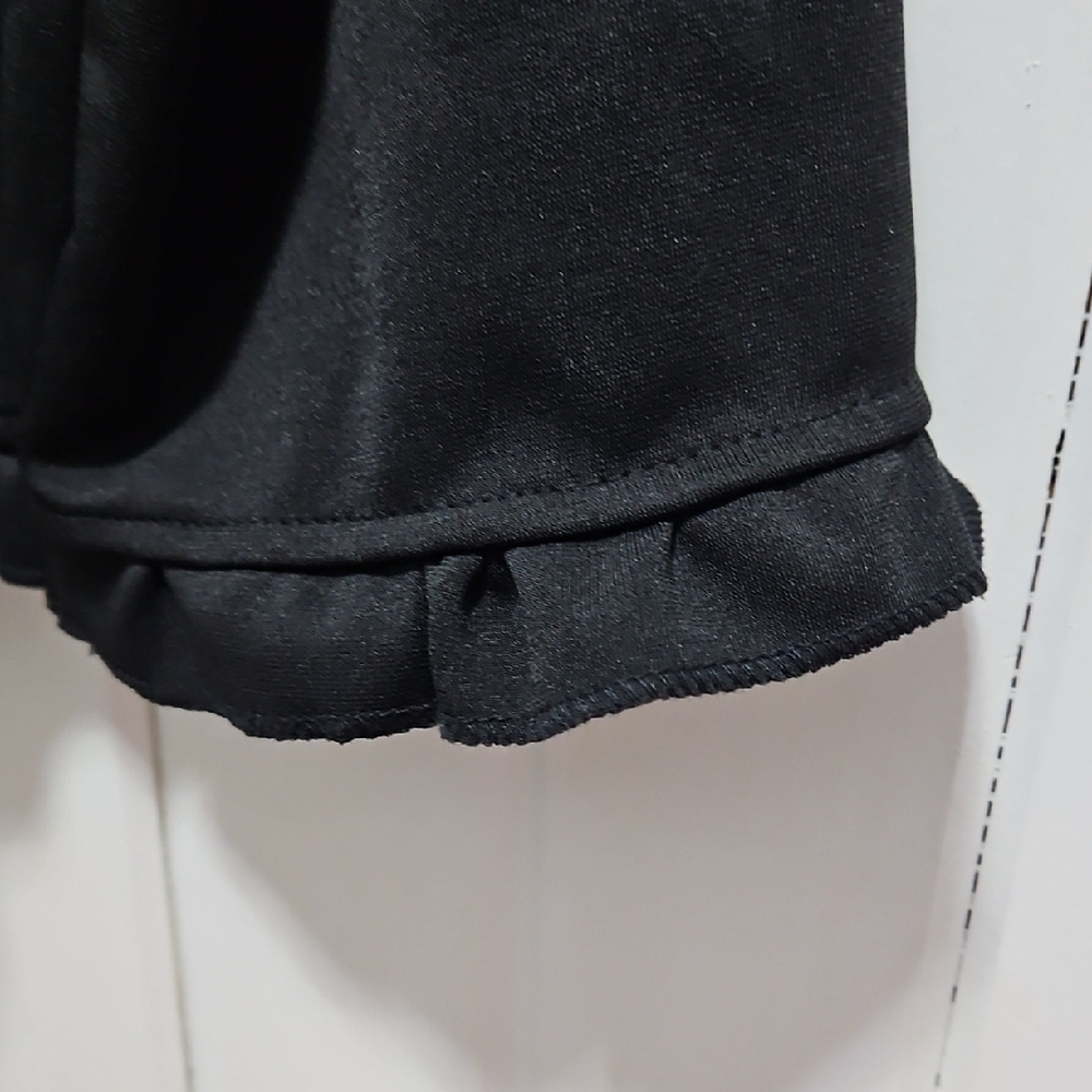 Black Ruffled Open Front Jacket - Picture 3 of 5